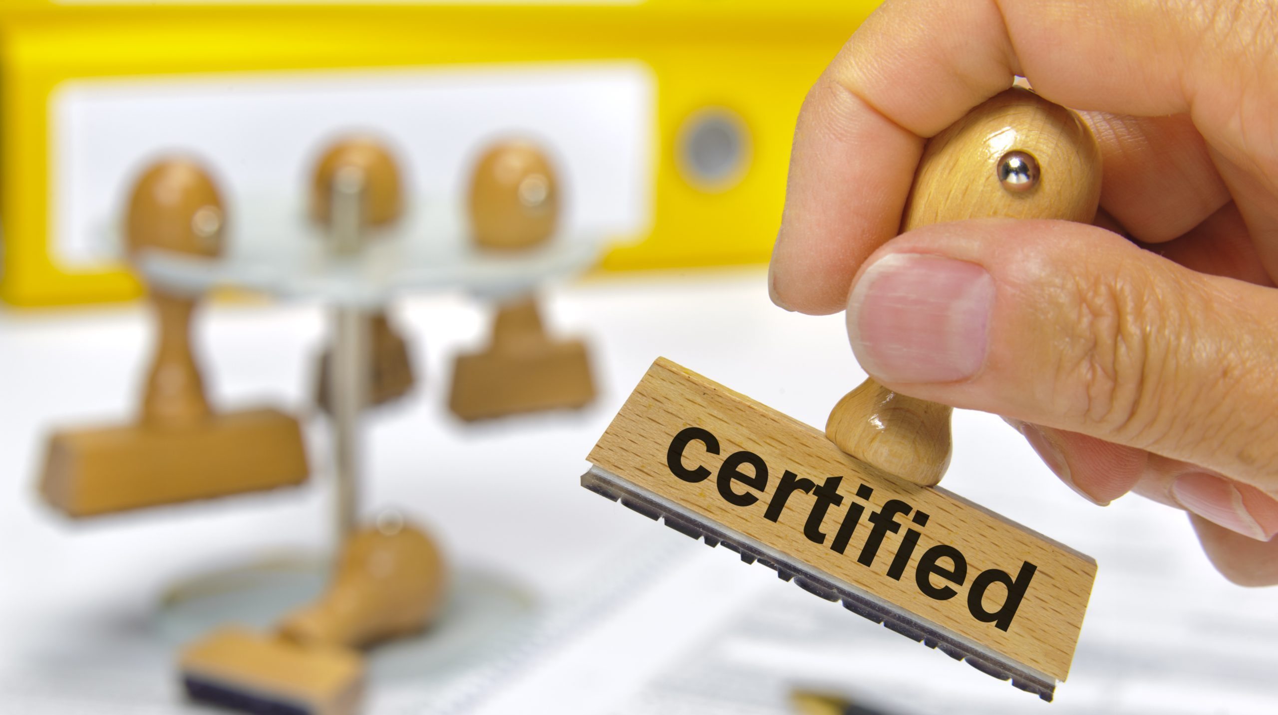 certified printed on rubber stamp